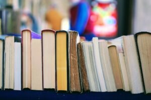 books lined up